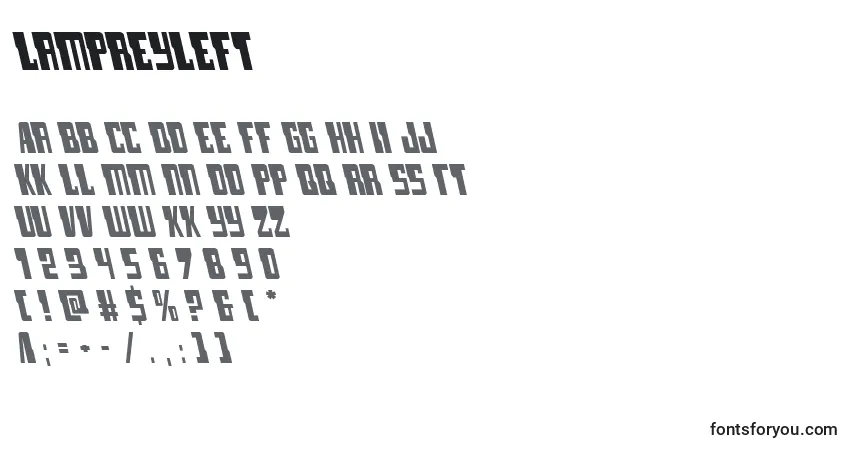 Lampreyleft (132206)フォント–アルファベット、数字、特殊文字