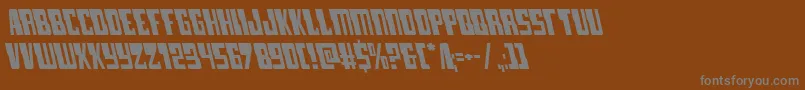 lampreyleft-Schriftart – Graue Schriften auf braunem Hintergrund