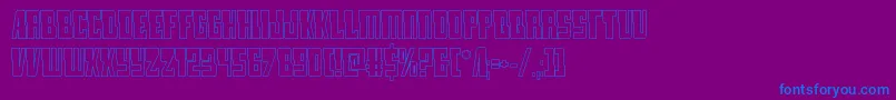 lampreyout-Schriftart – Blaue Schriften auf violettem Hintergrund