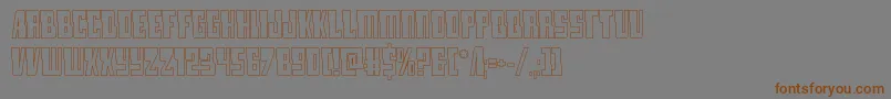 lampreyout-Schriftart – Braune Schriften auf grauem Hintergrund