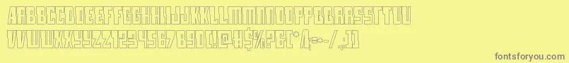 lampreyout-Schriftart – Graue Schriften auf gelbem Hintergrund