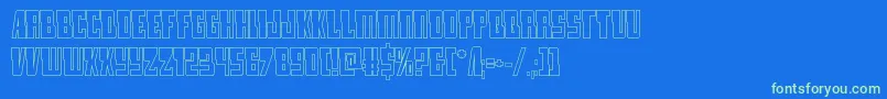 lampreyout Font – Green Fonts on Blue Background