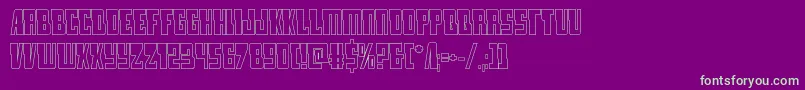 lampreyout Font – Green Fonts on Purple Background