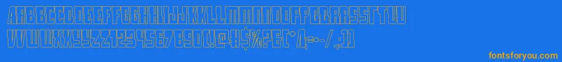 lampreyout-Schriftart – Orangefarbene Schriften auf blauem Hintergrund