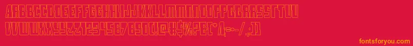 lampreyout Font – Orange Fonts on Red Background