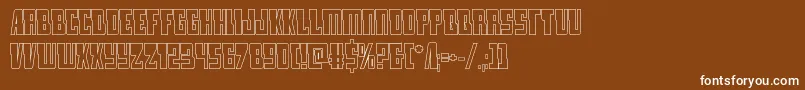 フォントlampreyout – 茶色の背景に白い文字