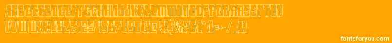 lampreyout-Schriftart – Weiße Schriften auf orangefarbenem Hintergrund