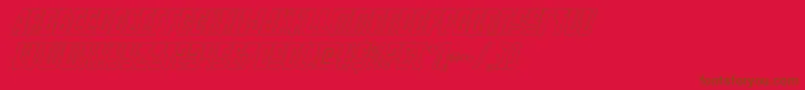 lampreyoutital-Schriftart – Braune Schriften auf rotem Hintergrund