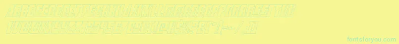 lampreyoutital Font – Green Fonts on Yellow Background