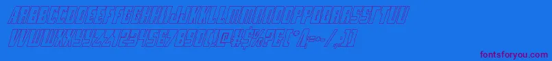 lampreyoutital Font – Purple Fonts on Blue Background