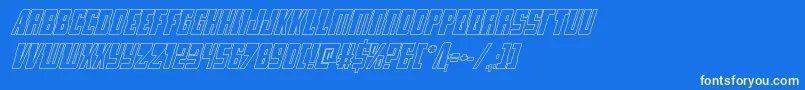 lampreyoutital-Schriftart – Gelbe Schriften auf blauem Hintergrund