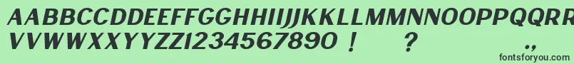 フォントLancaste Sans Slant Demo – 緑の背景に黒い文字