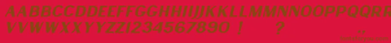 Lancaste Sans Slant Demo Font – Brown Fonts on Red Background