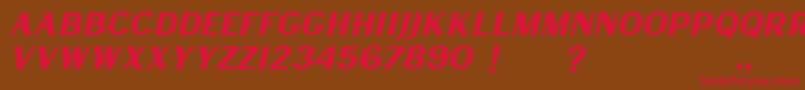 Lancaste Sans Slant Demo Font – Red Fonts on Brown Background