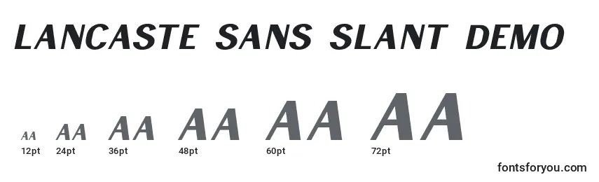 Размеры шрифта Lancaste Sans Slant Demo