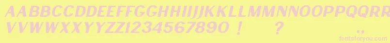 Lancaste Sans Slant Demo-fontti – vaaleanpunaiset fontit keltaisella taustalla