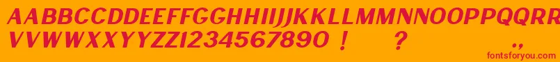 Lancaste Sans Slant Demo Font – Red Fonts on Orange Background