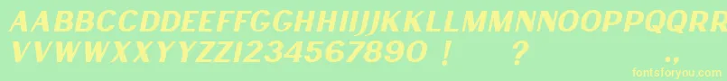 Lancaste Sans Slant Demo Font – Yellow Fonts on Green Background