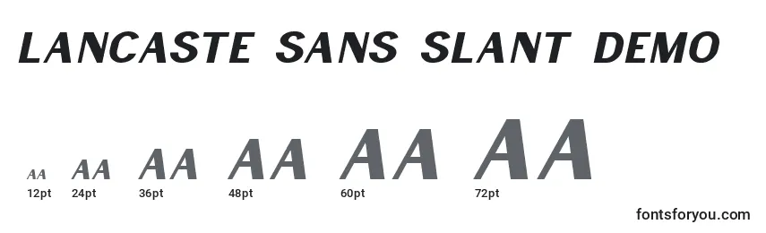 Размеры шрифта Lancaste Sans Slant Demo (132212)