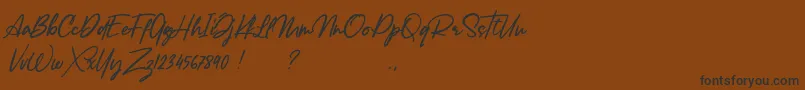 Lancaste Script Alt Demo-Schriftart – Schwarze Schriften auf braunem Hintergrund