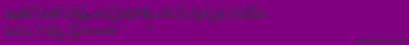 Lancaste Script Alt Demo-Schriftart – Schwarze Schriften auf violettem Hintergrund