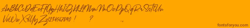 Więcej informacji o czcionce Lancaste Script Alt Demo Czcionka Lancaste Script Alt Demo – brązowe czcionki na pomarańczowym tle