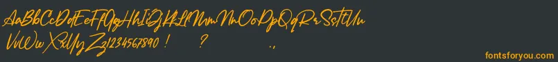 Czcionka Lancaste Script Alt Demo – pomarańczowe czcionki na czarnym tle