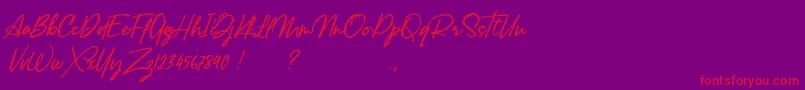 Lancaste Script Alt Demo Font – Red Fonts on Purple Background