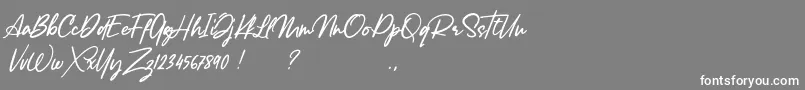 Lancaste Script Alt Demo-fontti – valkoiset fontit harmaalla taustalla