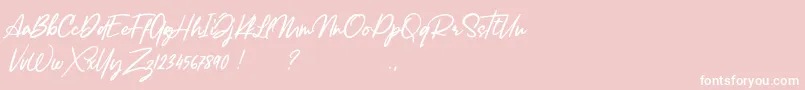 Lancaste Script Alt Demo-Schriftart – Weiße Schriften auf rosa Hintergrund