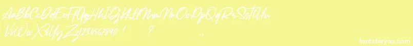 Lancaste Script Alt Demo Font – White Fonts on Yellow Background