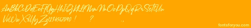 Lancaste Script Alt Demo Font – Yellow Fonts on Orange Background