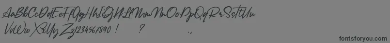 フォントLancaste Script Alt Demo – 黒い文字の灰色の背景