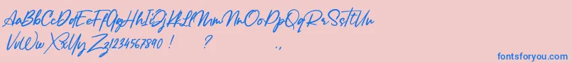Lancaste Script Alt Demo Font – Blue Fonts on Pink Background