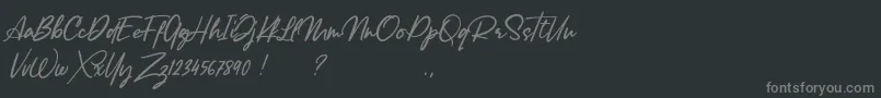 Lancaste Script Alt Demo-Schriftart – Graue Schriften auf schwarzem Hintergrund