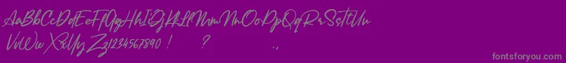 Lancaste Script Alt Demo Font – Gray Fonts on Purple Background