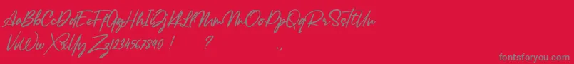 Lancaste Script Alt Demo Font – Gray Fonts on Red Background
