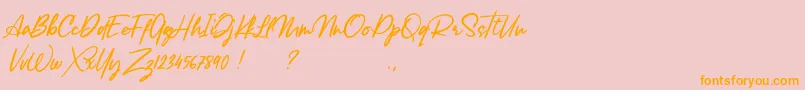 Lancaste Script Alt Demo Font – Orange Fonts on Pink Background