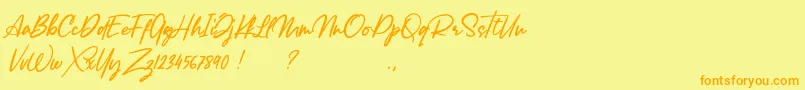 Lancaste Script Alt Demo Font – Orange Fonts on Yellow Background