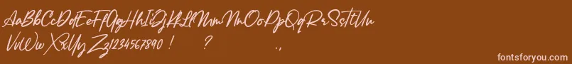 Lancaste Script Alt Demo Font – Pink Fonts on Brown Background