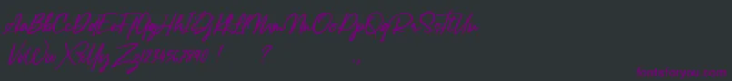Czcionka Lancaste Script Alt Demo – fioletowe czcionki na czarnym tle