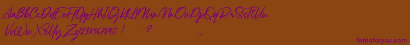 Lancaste Script Alt Demo Font – Purple Fonts on Brown Background