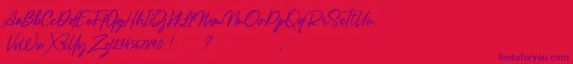 Lancaste Script Alt Demo Font – Purple Fonts on Red Background