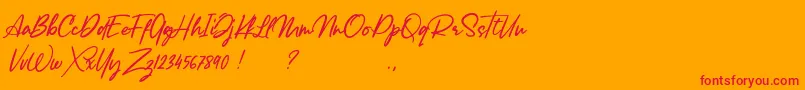 Lancaste Script Alt Demo Font – Red Fonts on Orange Background
