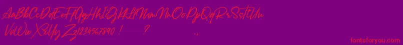 fuente Lancaste Script Alt Demo – Fuentes Rojas Sobre Fondo Morado
