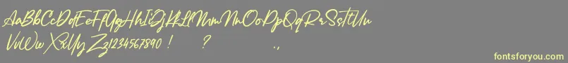 Lancaste Script Alt Demo Font – Yellow Fonts on Gray Background