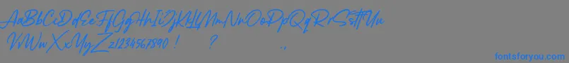 Lancaste Script Demo-Schriftart – Blaue Schriften auf grauem Hintergrund