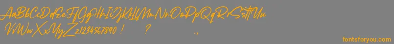 Fonte Lancaste Script Demo – fontes laranjas em um fundo cinza
