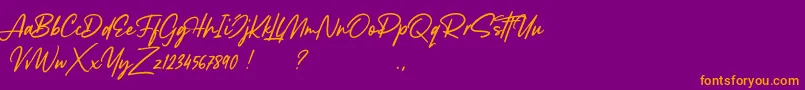 Police Lancaste Script Demo – polices orange sur fond violet