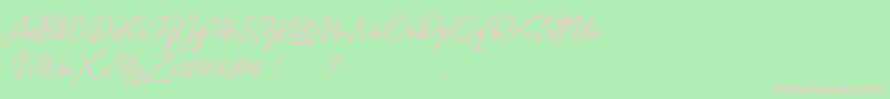 Lancaste Script Demo Font – Pink Fonts on Green Background